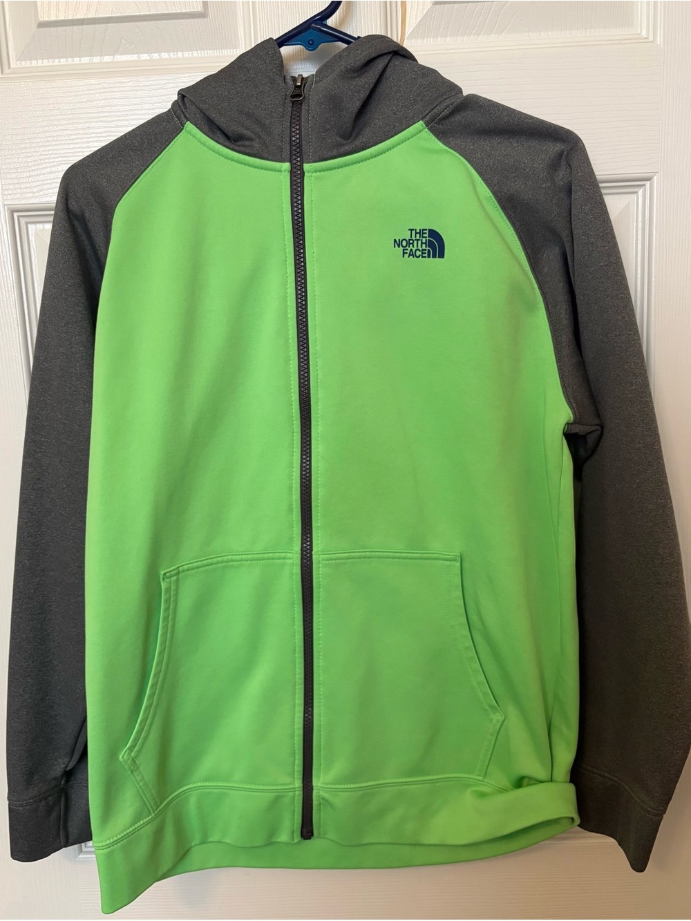 The North Face Kids' Green and Gray Full-Zip Hoodie